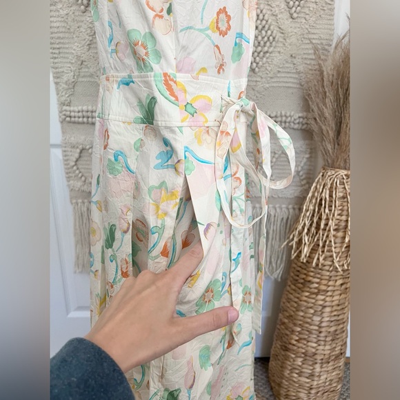 Coach Printed Tie Neck Pleated Dress Spring 2021 Size 10 - Picture 5 of 11